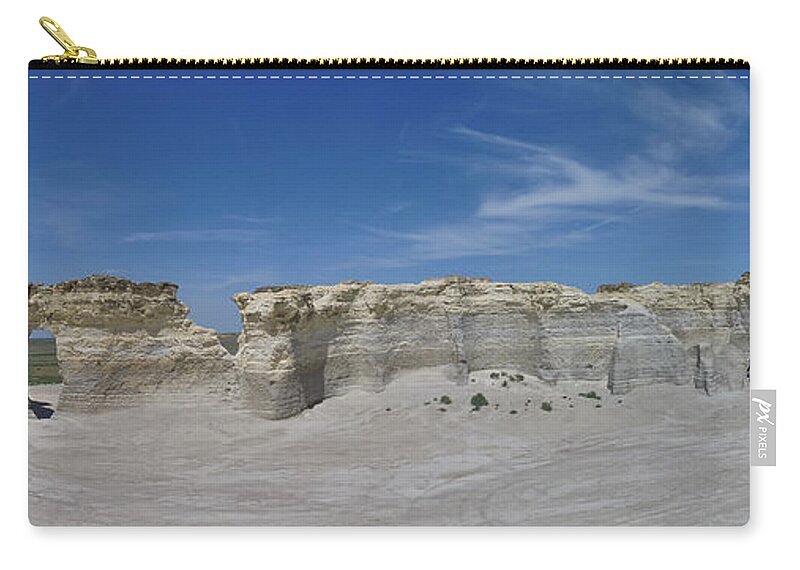 Monument Rocks Zip Pouch featuring the photograph Monument Rocks #2 by Alan Hutchins