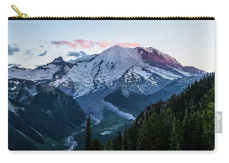 Landscape Zip Pouch featuring the photograph Mt.Rainier in sunset #2 by Hisao Mogi