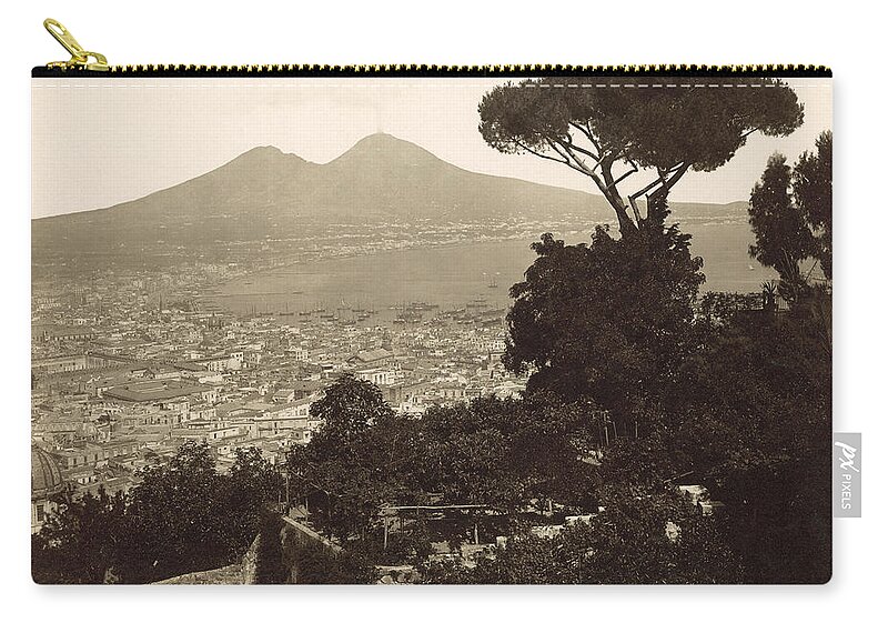 1890 Zip Pouch featuring the photograph Naples: Mt. Vesuvius #2 by Granger