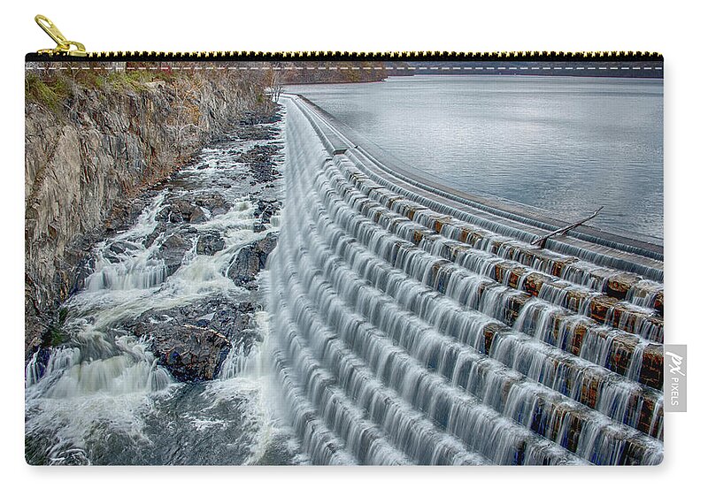  Zip Pouch featuring the photograph New Croton Dam #2 by Alan Goldberg