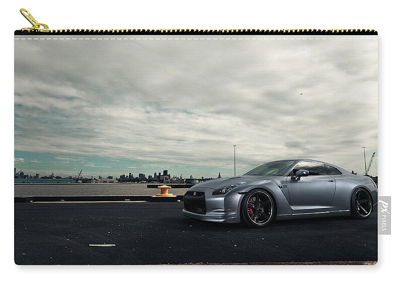Nissan Zip Pouch featuring the photograph Nissan #2 by Jackie Russo