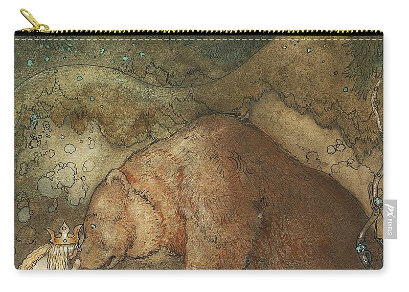 John Bauer Carry-all Pouch featuring the painting Poor Little Bear by John Bauer