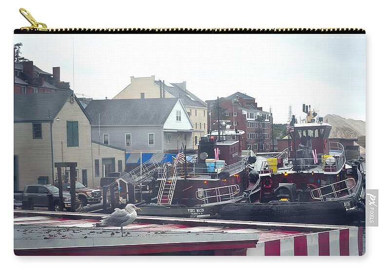 Rain Zip Pouch featuring the photograph Nor' Easter at Portsmouth by Richard Ortolano