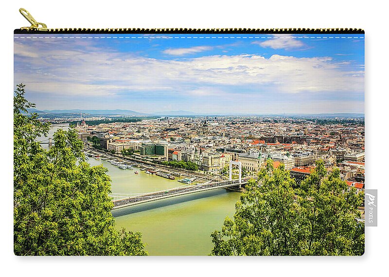 View Zip Pouch featuring the photograph River Danube, Budapest #2 by Chris Smith
