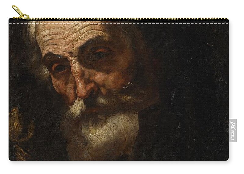 Attributed To Jusepe De Ribera Zip Pouch featuring the painting Saint Paul #2 by MotionAge Designs