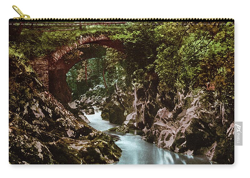  Zip Pouch featuring the painting Snowdonia National Park #2 by Granger