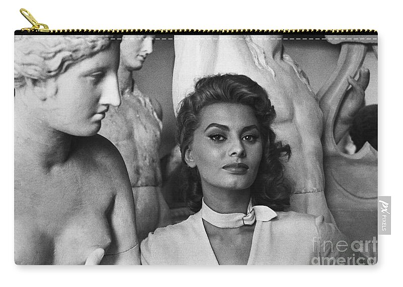 Portrait Zip Pouch featuring the photograph Sophia Loren #2 by George Daniell