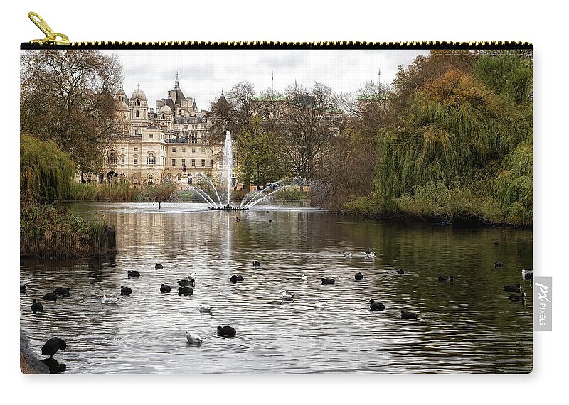 Park Zip Pouch featuring the photograph St James Park #2 by Shirley Mitchell