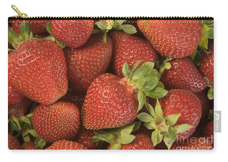 Strawberry Zip Pouch featuring the photograph Strawberries #2 by Inga Spence