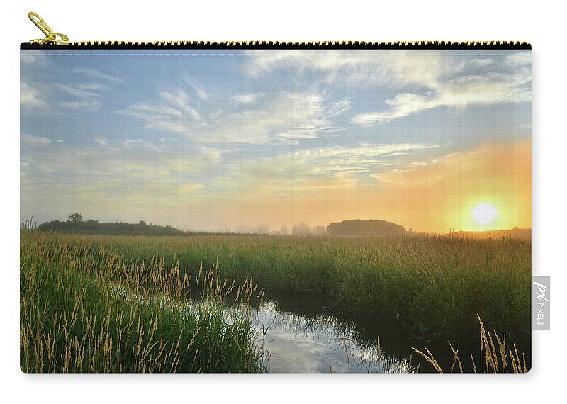 Illinois Zip Pouch featuring the photograph Sunrise at Glacial Park #2 by Ray Mathis