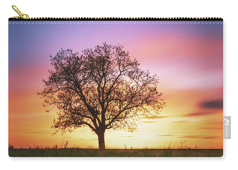 Tree Zip Pouch featuring the photograph Sunset #4 by Marc Braner