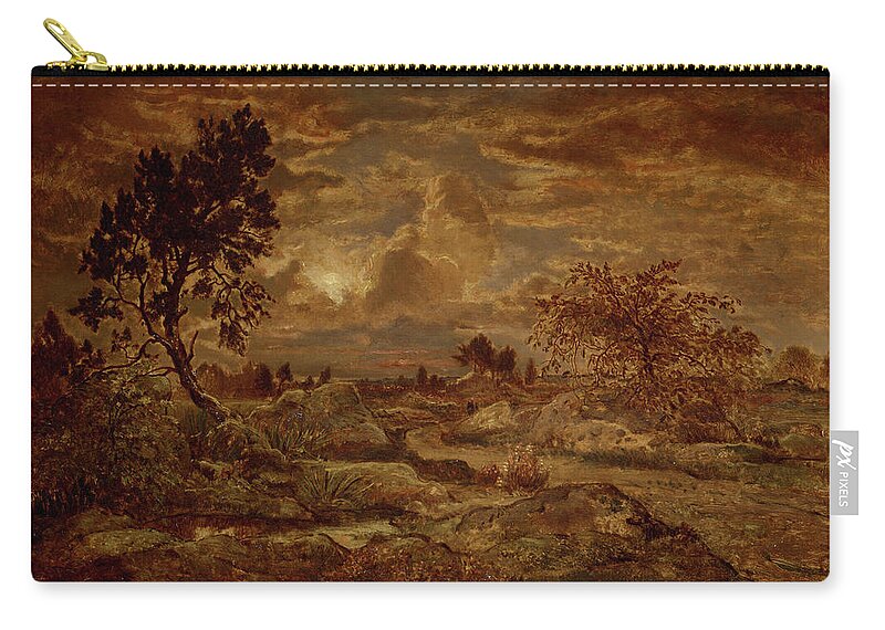 Sunset Near Arbonne Zip Pouch featuring the painting Sunset near Arbonne by MotionAge Designs