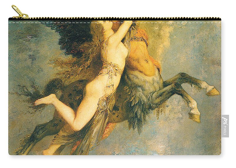 The Chimera Zip Pouch featuring the painting The Chimera by Gustave Moreau