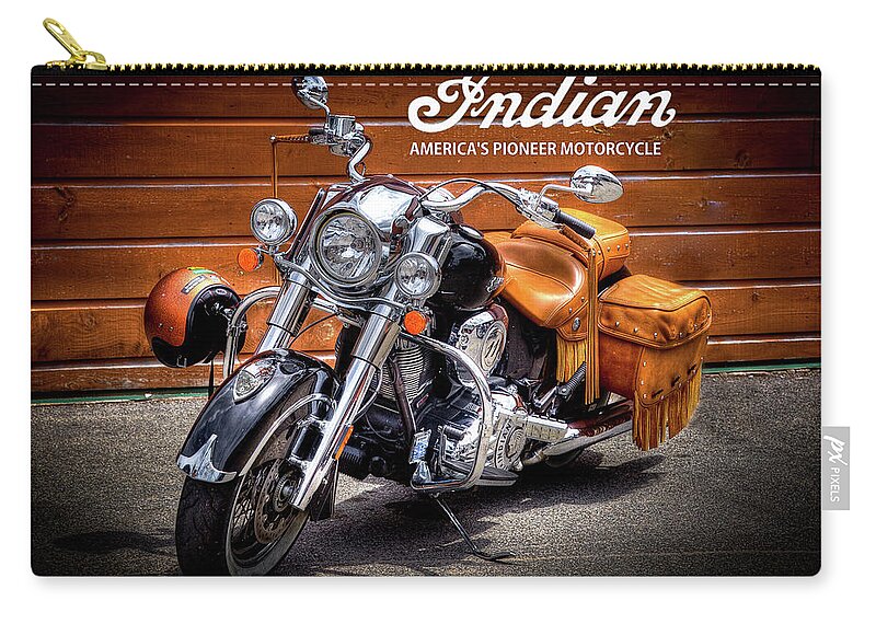 The Indian Motorcycle Zip Pouch featuring the photograph The Indian Motorcycle #2 by David Patterson