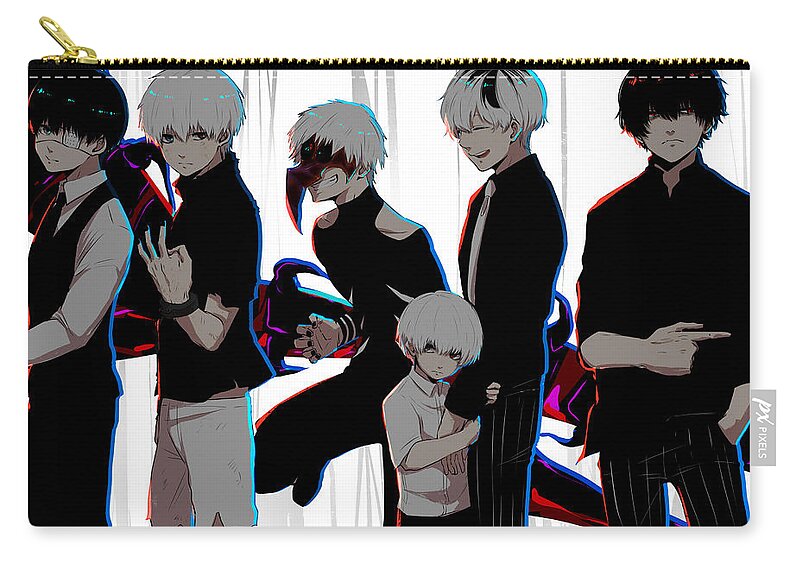 Tokyo Ghoul Zip Pouch featuring the digital art Tokyo Ghoul #2 by Maye Loeser
