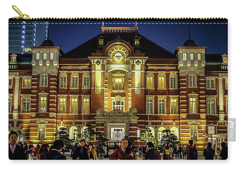 Japan Zip Pouch featuring the photograph Tokyo Station #2 by Street Fashion News