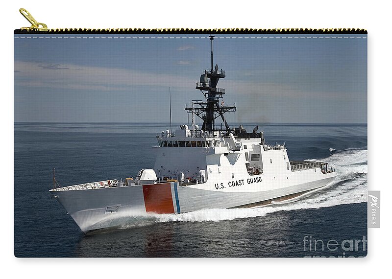 Military Zip Pouch featuring the photograph U.s. Coast Guard Cutter Waesche #2 by Stocktrek Images