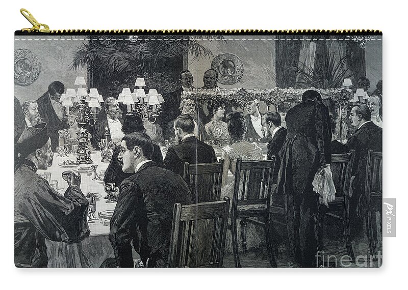1888 Zip Pouch featuring the photograph White House: State Dinner #2 by Granger