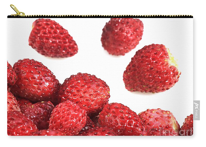Botany Zip Pouch featuring the photograph Wild Strawberries Fragaria Vesca #2 by Gerard Lacz