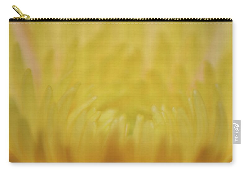 Photograph Zip Pouch featuring the photograph Yellow Mum Petals #2 by Larah McElroy