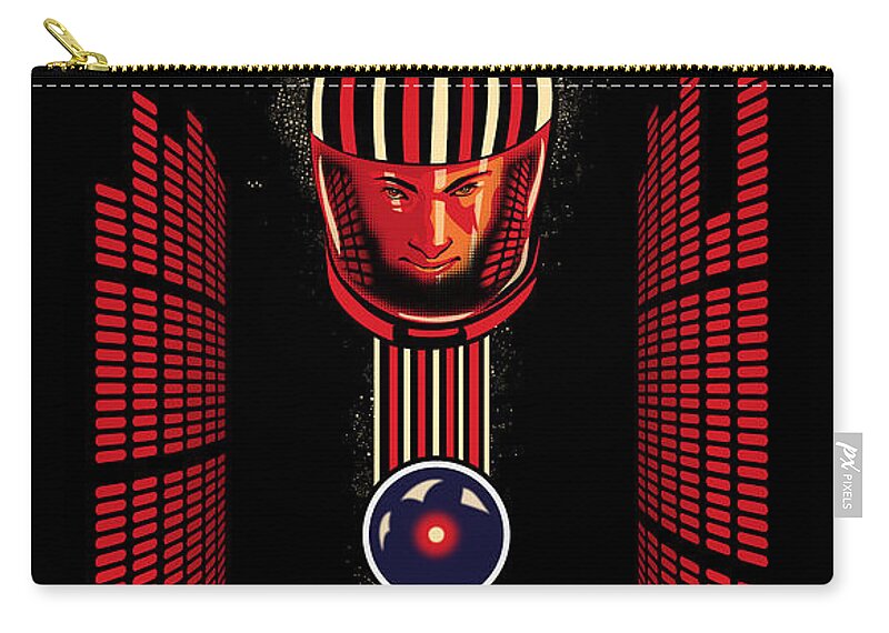 Space Zip Pouch featuring the painting 2001 Spaceman by Sassan Filsoof
