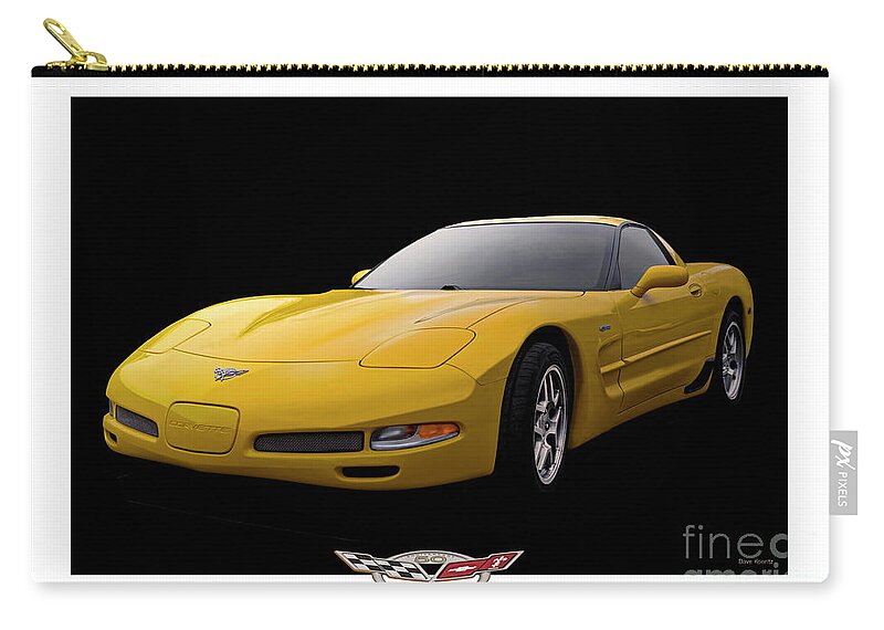 Auto Zip Pouch featuring the photograph 2003 Corvette Z06 50th Anniversary Model by Dave Koontz