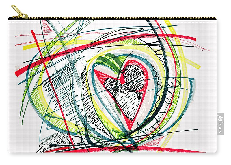 Abstract Art Zip Pouch featuring the drawing 2010 Abstract Drawing Eighteen by Lynne Taetzsch