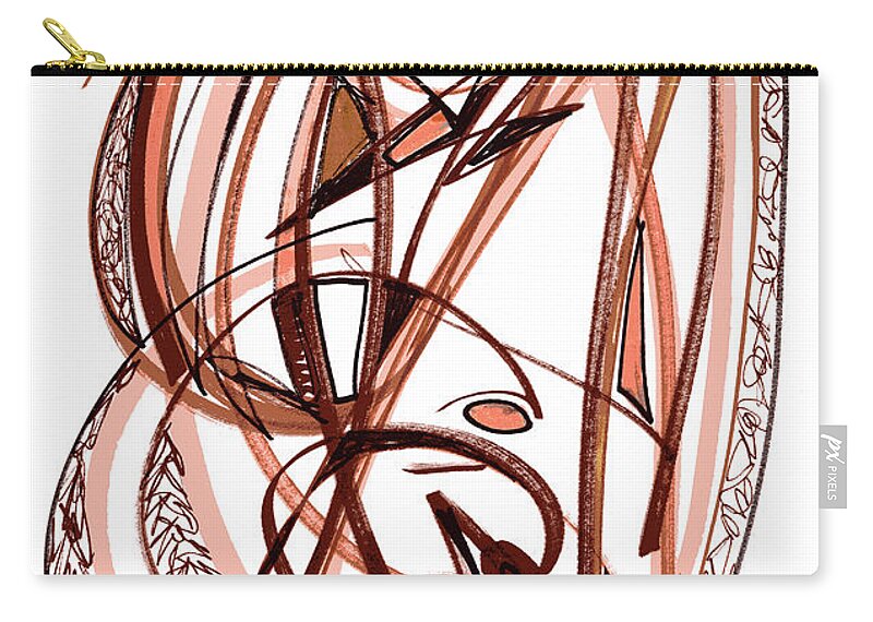 Abstract Art Zip Pouch featuring the drawing 2010 Abstract Drawing Five by Lynne Taetzsch