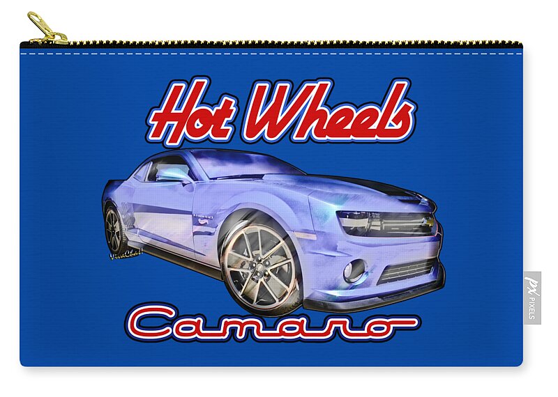 2013 Hot Wheels Camaro Zip Pouch featuring the photograph 2013 Hot Wheels Camaro Redux by Chas Sinklier