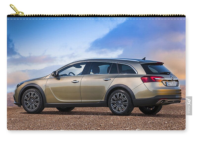 2014 Opel Insignia Country Tourer Zip Pouch featuring the digital art 2014 Opel Insignia Country Tourer by Super Lovely