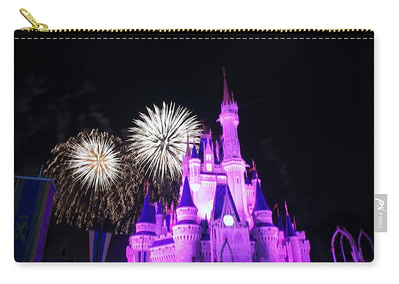 Magic Kingdon Zip Pouch featuring the photograph Cinderella Castle #21 by Rob Hans
