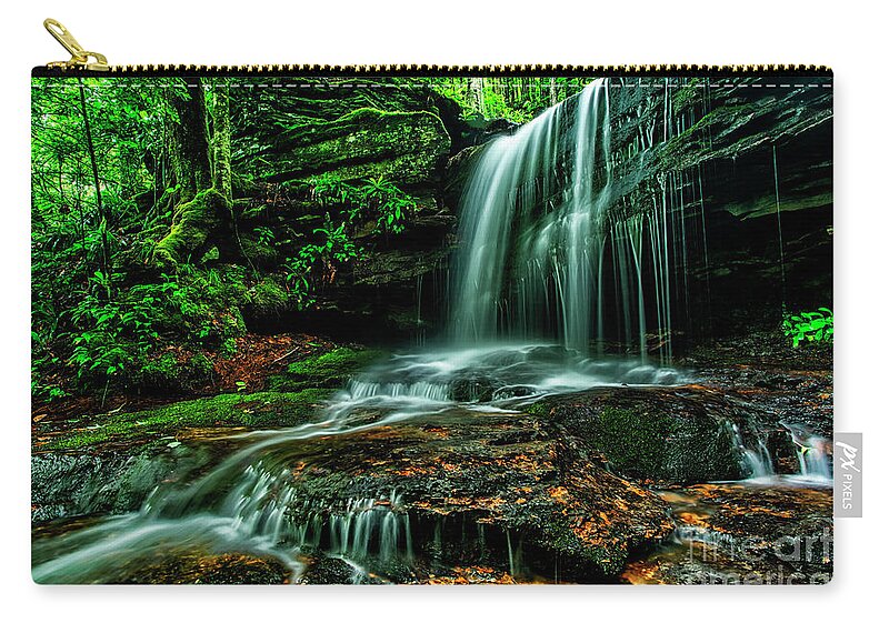Usa Zip Pouch featuring the photograph West Virginia Waterfall #13 by Thomas R Fletcher