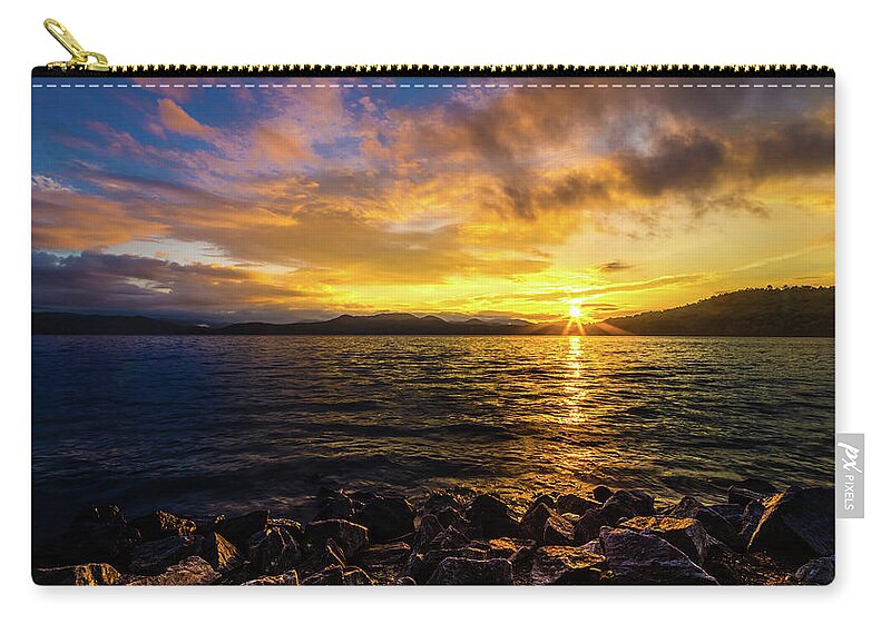 Beautiful Zip Pouch featuring the photograph Beautiful landscape scenes at lake jocassee south carolina #22 by Alex Grichenko