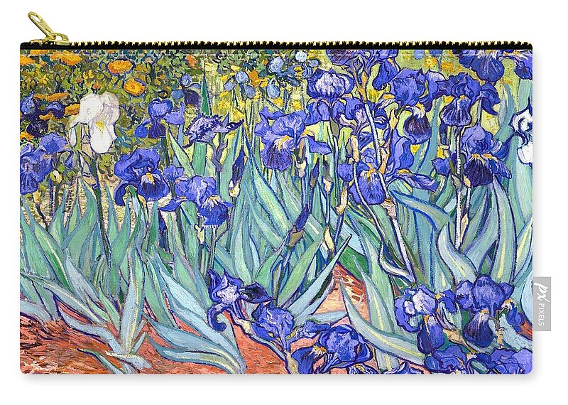 Van Gogh Zip Pouch featuring the painting Irises #24 by Vincent Van Gogh