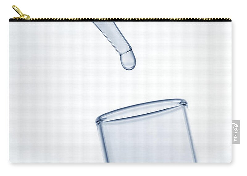 Test Zip Pouch featuring the photograph Test Tube in Science Research Lab #25 by Olivier Le Queinec