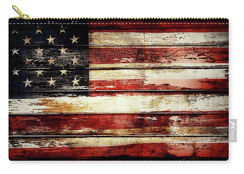 Flag Zip Pouch featuring the photograph American flag 8 by Les Cunliffe