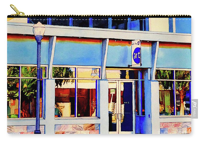 Blue Line Art Gallery Zip Pouch featuring the painting #257 Blue Art #257 by William Lum