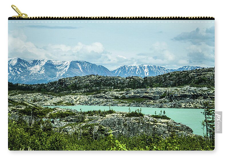 Mountain Zip Pouch featuring the photograph White Pass Mountains In British Columbia #26 by Alex Grichenko