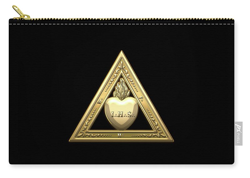 'ancient Brotherhoods' Collection By Serge Averbukh Zip Pouch featuring the digital art 26th Degree Mason - Prince of Mercy or Scottish Trinitarian Masonic Jewel by Serge Averbukh