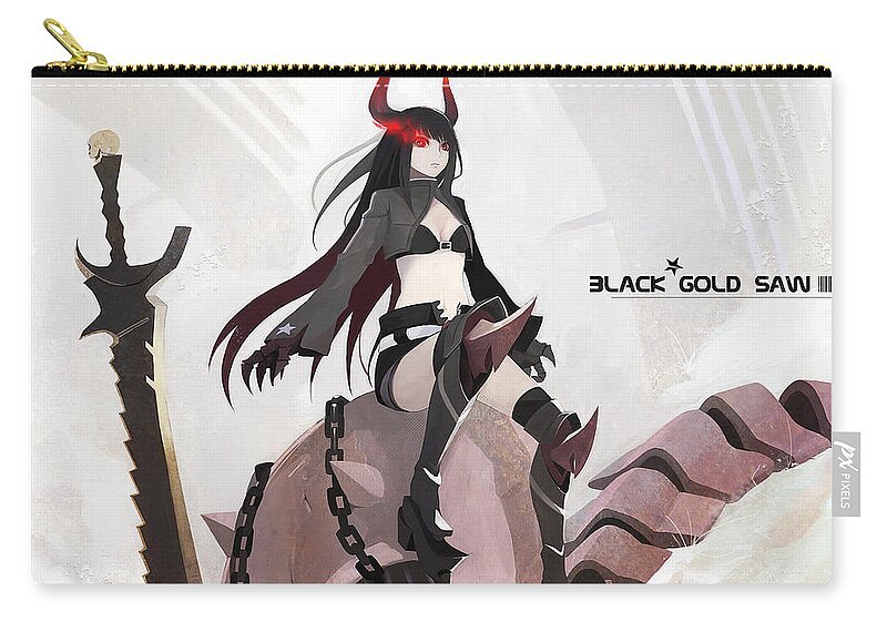 Black Rock Shooter Zip Pouch featuring the digital art Black Rock Shooter #27 by Super Lovely