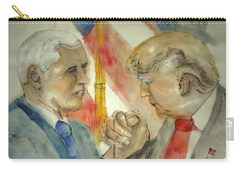 Presidential Campaign. Election. President Elect. Trump.vice President. Pence. Zip Pouch featuring the painting 2016 Presidential campaign album #29 by Debbi Saccomanno Chan