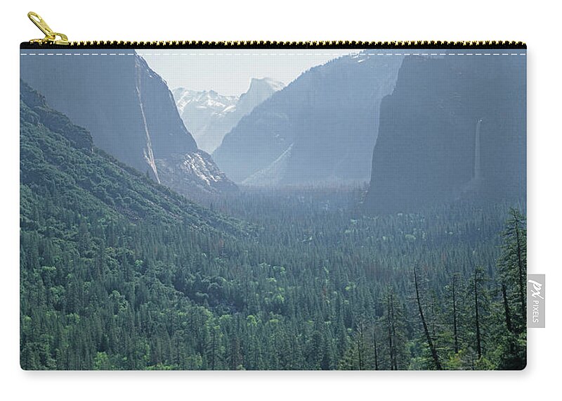 Tunnel View Zip Pouch featuring the photograph 2M6739 Tunnel View with Cliff Penstemon by Ed Cooper Photography