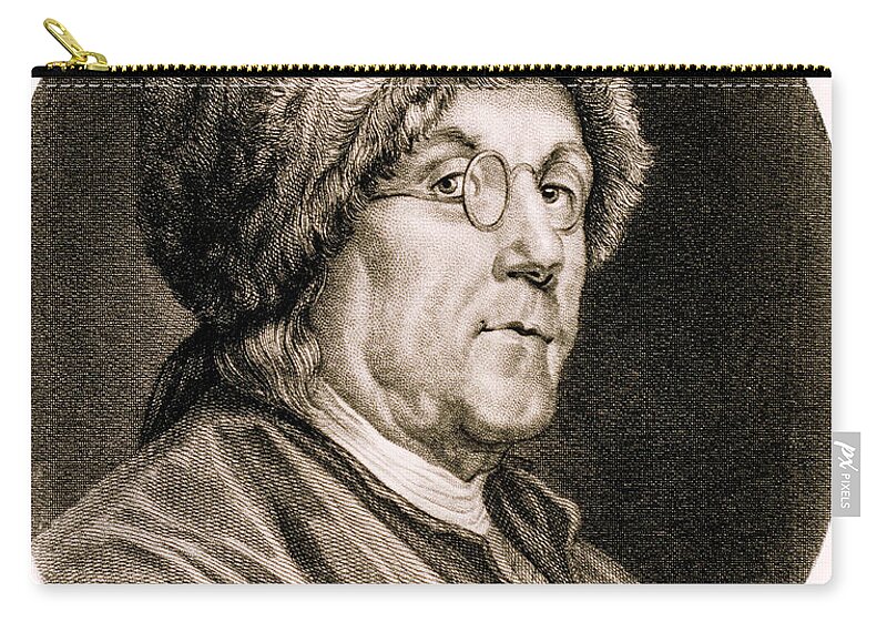 History Zip Pouch featuring the photograph Benjamin Franklin, American Polymath #3 by Science Source
