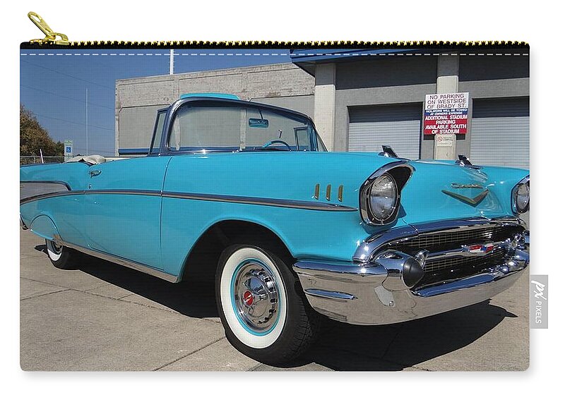 Chevrolet Bel Air Zip Pouch featuring the photograph Chevrolet Bel Air #3 by Jackie Russo