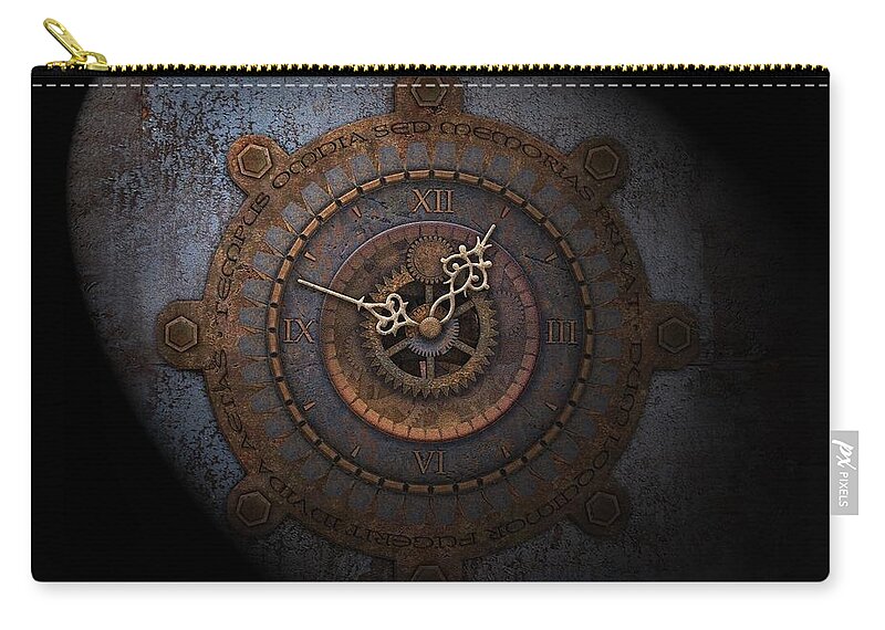 Clock Zip Pouch featuring the photograph Clock #3 by Jackie Russo