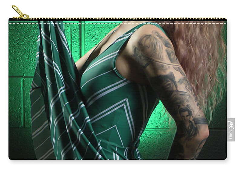 Implied Nude Zip Pouch featuring the photograph Danni--slytherin #3 by La Bella Vita Boudoir