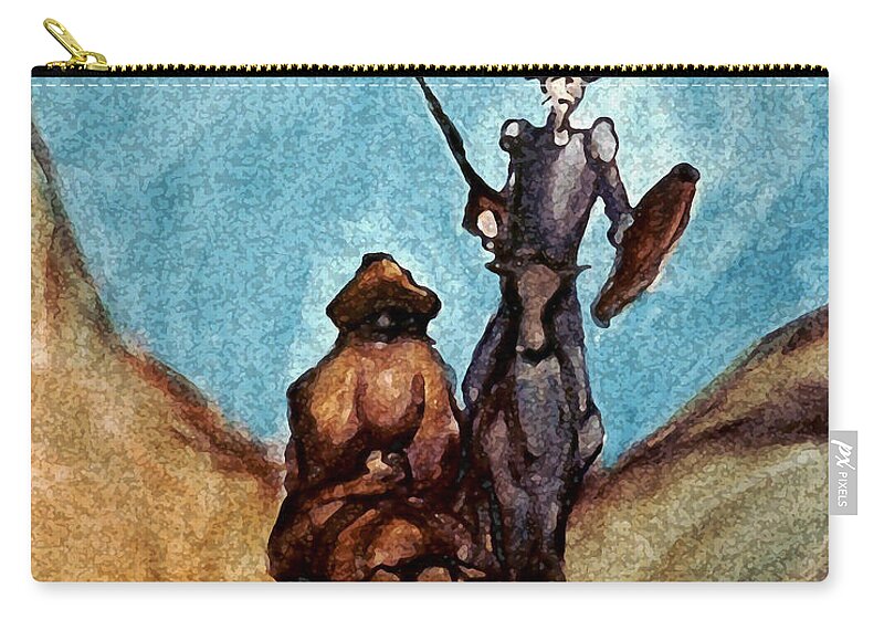 Don Quixote Zip Pouch featuring the painting Don Quixote #3 by Kevin Middleton
