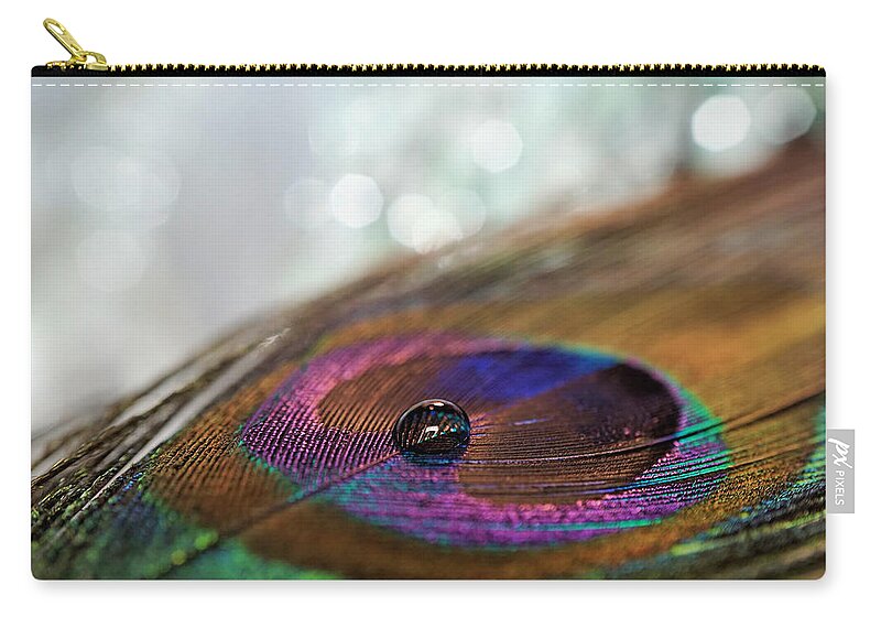 Feather Zip Pouch featuring the photograph Drop of Feather by Lilia D