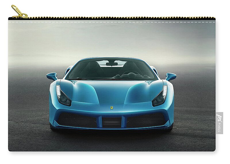 Ferrari 488 Spider Zip Pouch featuring the photograph Ferrari 488 Spider #3 by Jackie Russo