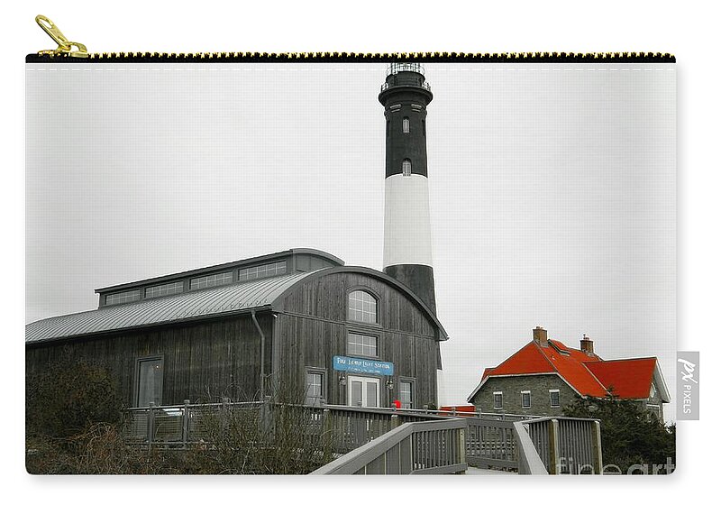 Fire Island Lighthouse Zip Pouch featuring the photograph Fire Island Lighthouse #3 by Raymond Earley